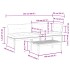 Set de sofás de palets de jardín y cojines 3 pzas madera