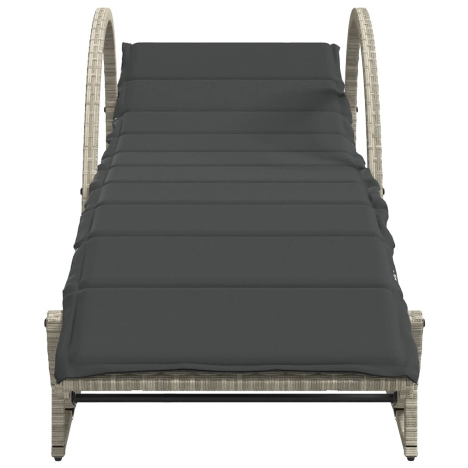 Tumbonas con cojines 2 unidades ratán sintético gris
