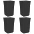 Jardineras 4 unidades PP negro 32,5x32,5x57