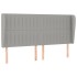 Cabecero con orejas de tela gris claro 183x23x118/128
