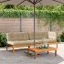 Set de sofás de palets de jardín y cojines 3 pzas madera