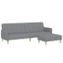 Sofá cama de 2 plazas con taburete tela gris