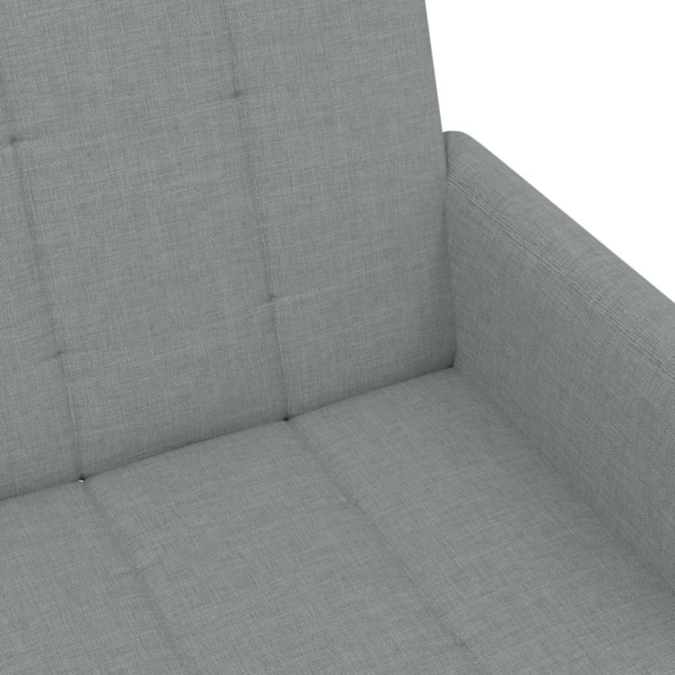 Sofá cama de 2 plazas con taburete tela gris