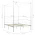 Estructura cama con dosel sin colchón metal blanco 140x200