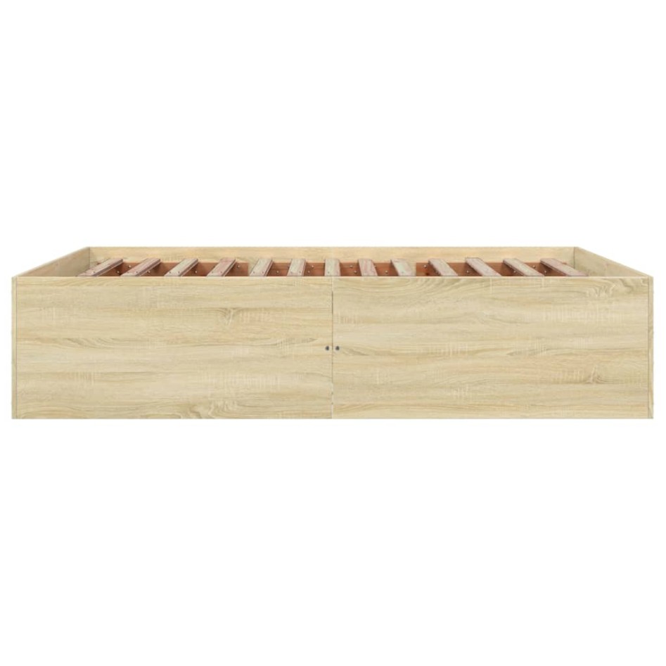 Estructura de cama madera de ingeniería roble Sonoma 150x200