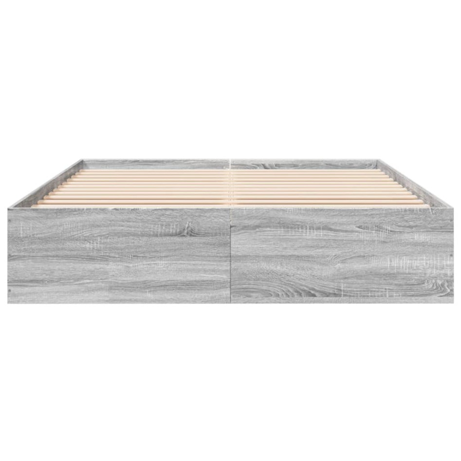 Estructura de cama madera de ingeniería gris Sonoma 150x200