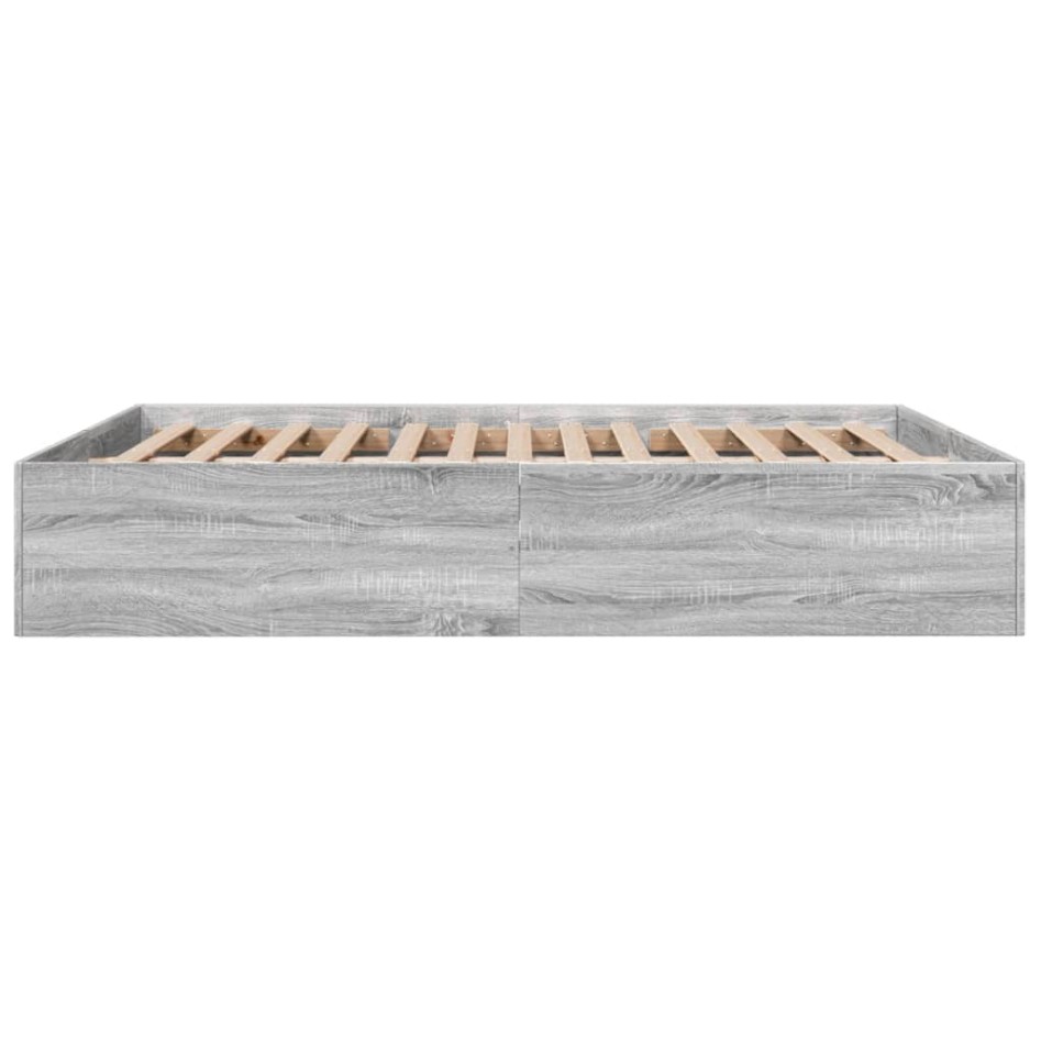 Estructura de cama madera de ingeniería gris Sonoma 150x200