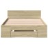 Cama con cajón madera ingeniería roble Sonoma 90x200
