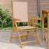 Sillas de jardín 2 uds madera maciza acacia y tela gris