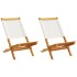 Sillas de jardín 2 uds madera maciza acacia y tela crema