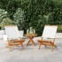 Sillas de jardín 2 uds madera maciza acacia y tela crema