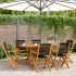 Set de comedor jardín 7 pzas polipropileno madera maciza
