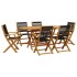 Set de comedor jardín 7 pzas polipropileno madera maciza