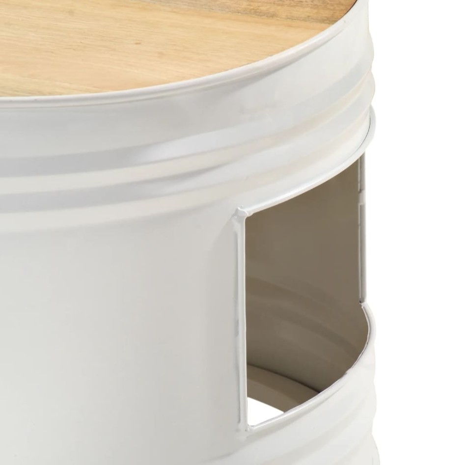 Mesas altas de bar forma tambor 3uds madera maciza mango