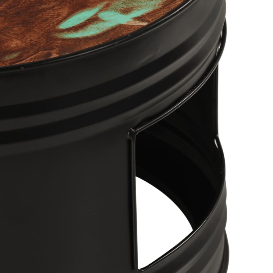 Mesas altas de bar forma tambor 3 uds madera maciza