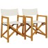 Sillas de director plegables 2 unidades tela blanco