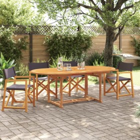 Sillas de jardín plegables 4 unidades tela gris