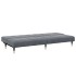 Sofá cama de 2 plazas con taburete terciopelo gris