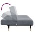 Sofá cama de 2 plazas con taburete terciopelo gris