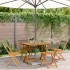 Set de comedor jardín 5 pzas polipropileno madera maciza