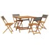 Set de comedor jardín 5 pzas polipropileno madera maciza