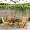 Set de comedor jardín 5 pzas polipropileno madera maciza beige