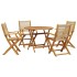 Set de comedor jardín 5 pzas polipropileno madera maciza