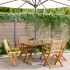 Set de comedor jardín 5 pzas polipropileno madera maciza