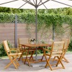 Set de comedor jardín 5 pzas polipropileno madera maciza beige