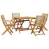 Set de comedor jardín 5 pzas polipropileno madera maciza