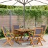 Set de comedor de jardín 5 pzas tela madera maciza
