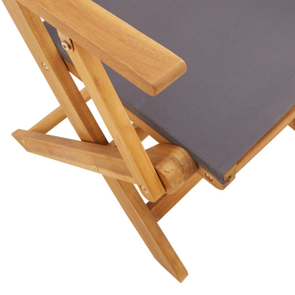 Set de comedor de jardín 5 pzas tela madera maciza