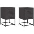 Mesitas de noche 2 uds acero negra 36x39x60,5