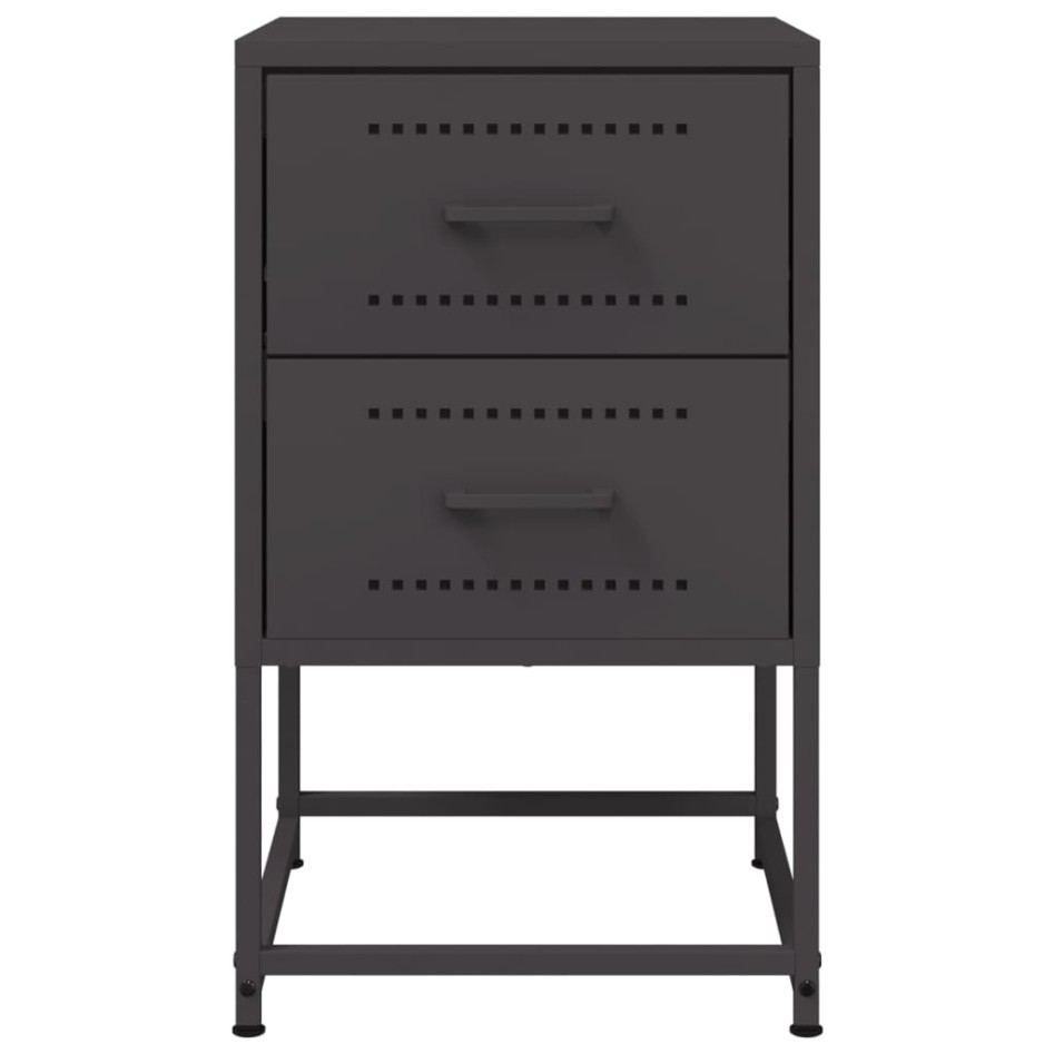 Mesitas de noche 2 uds acero negra 36x39x60,5