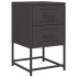 Mesitas de noche 2 uds acero negra 36x39x60,5