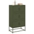 Aparador de acero verde oliva 68,5x38,5x123,5