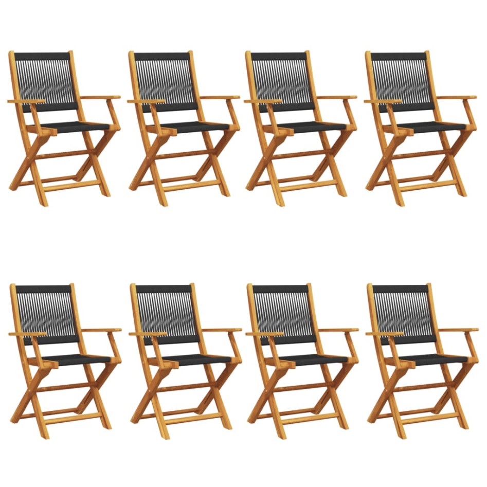 Sillas de jardín reclinables 8 uds madera maciza acacia