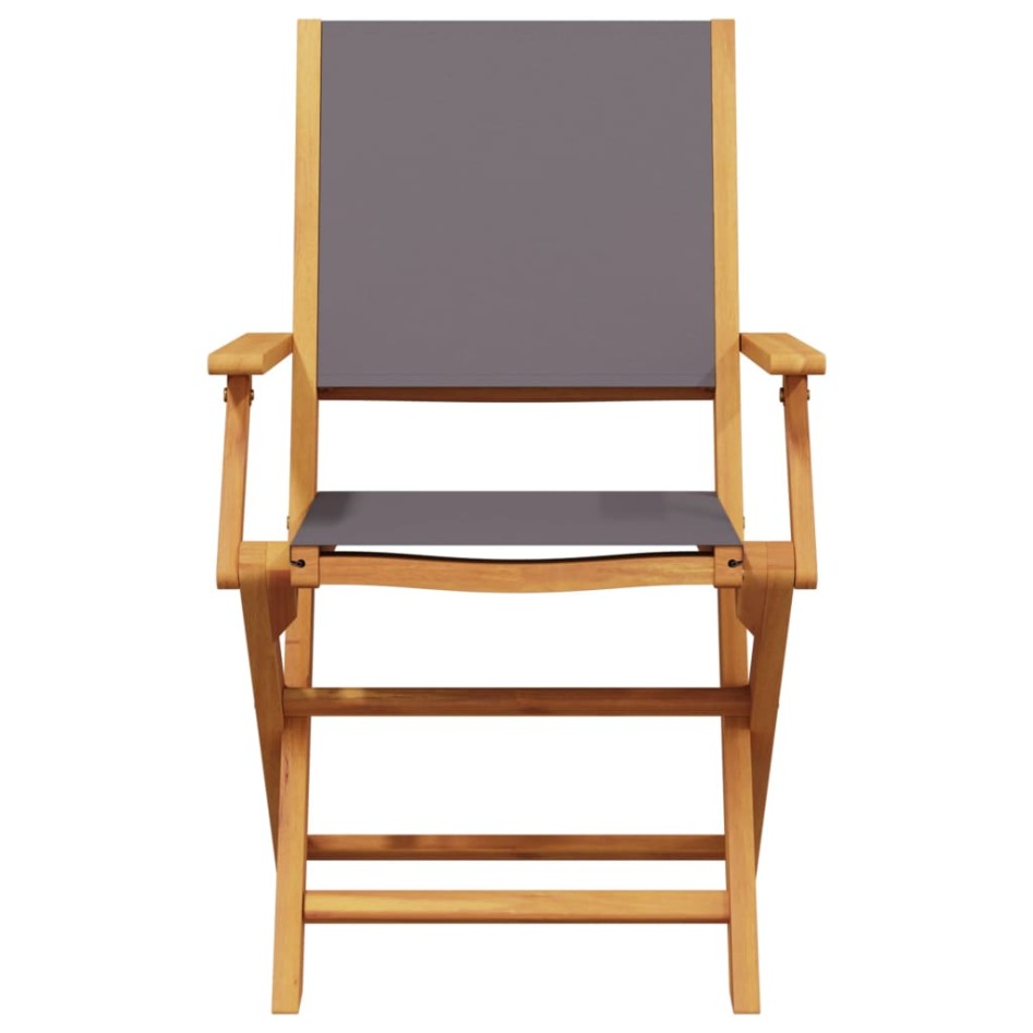 Sillas de jardín plegables 6 uds madera maciza y tela