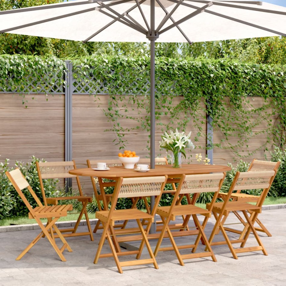 Sillas de jardín plegables 8 uds madera maciza acacia