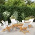 Sillas jardín plegables 4 uds tela madera maciza y tela