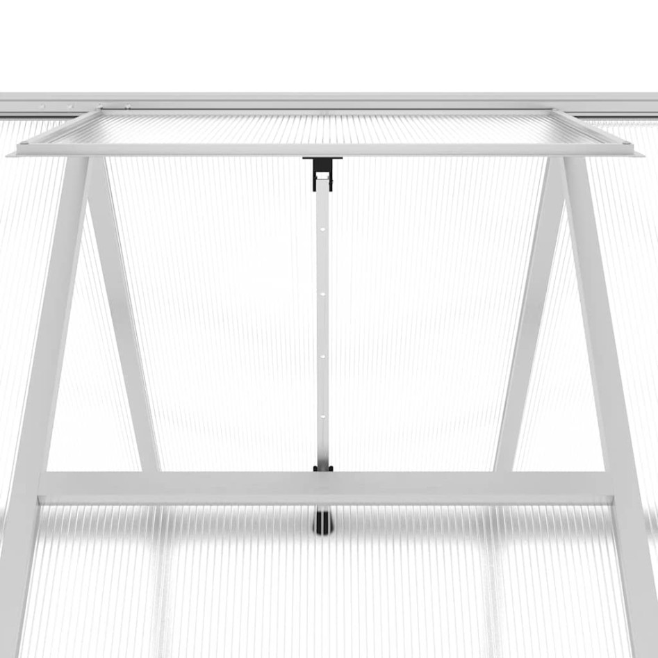 Invernadero con marco base aluminio plateado 224x169x202