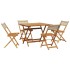 Set de comedor de jardín 5 pzas ratán PE madera maciza