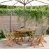 Set de comedor de jardín 5 piezas ratán PE madera maciza