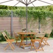 Set de comedor de jardín 5 pzas ratán PE madera maciza beige