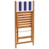 Set de comedor de jardín 5 pzas tela madera maciza azul