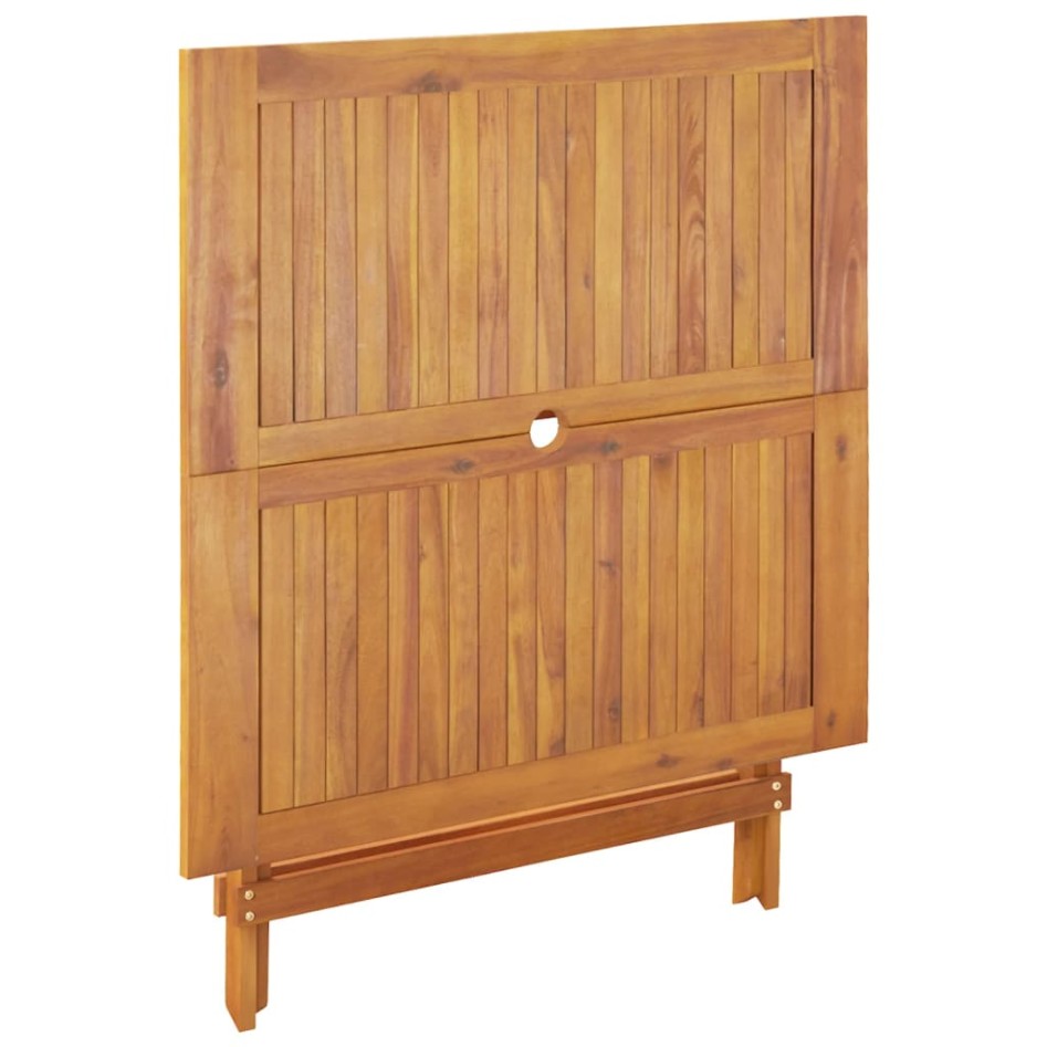 Set de comedor de jardín 5 pzas tela madera maciza azul