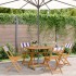 Set de comedor de jardín 5 pzas tela madera maciza azul