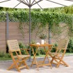Juego de bistro de 3 piezas ratán PE y madera maciza beige