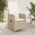 Silla de jardín reclinable con cojines ratán sintético