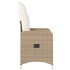 Silla de jardín reclinable con cojines ratán sintético